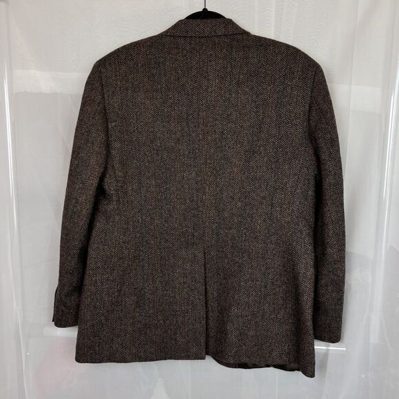 Haggar Imperial 100% wool Tweed Size 40s Blazer Menswear Two Button herringbone - Picture 13 of 13